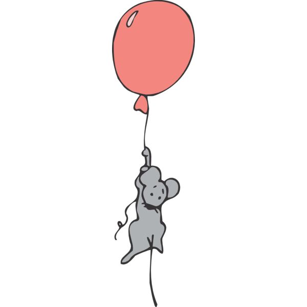 Mouse hanging from balloon Thumbnail