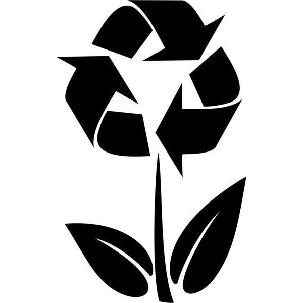 black white recycle symbol flower Thumbnail