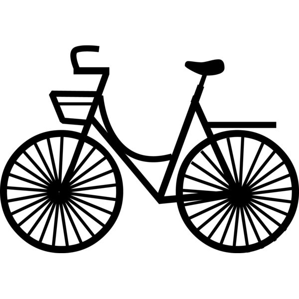 Bike with basket black line art Thumbnail